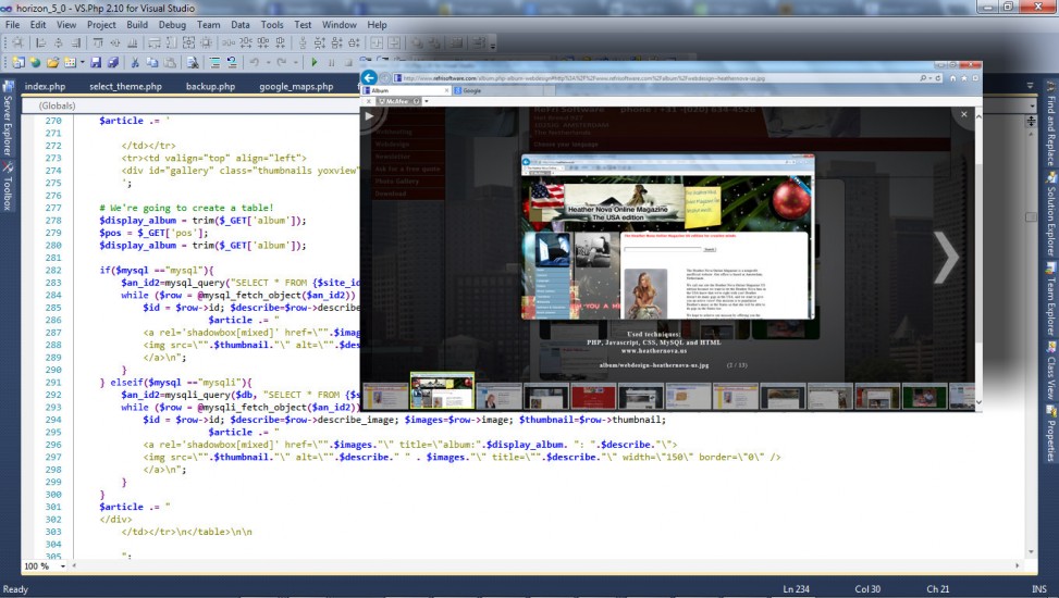 Dit zijn een paar voorbeelden van PHP applicaties die wij gebouwd hebben. De applicaties werken allemaal met een framework en met MySQL.<br />